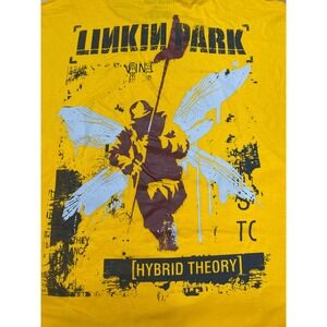 Linkin Park Hybrid Theory Graphic T Shirt Yellow Band Tee Size XL